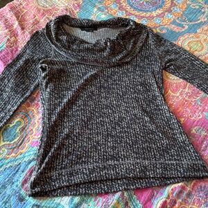 Karen Kane Charcoal and Light Gray Cowl Neck Sweater